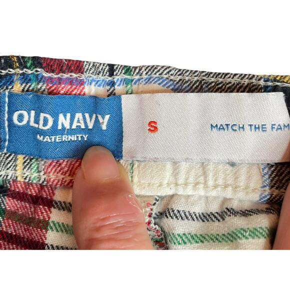 Old Navy Maternity Sz Small Flannel Pajama PJ Pant Lounge Plaid Tartan Pockets - Picture 6 of 12